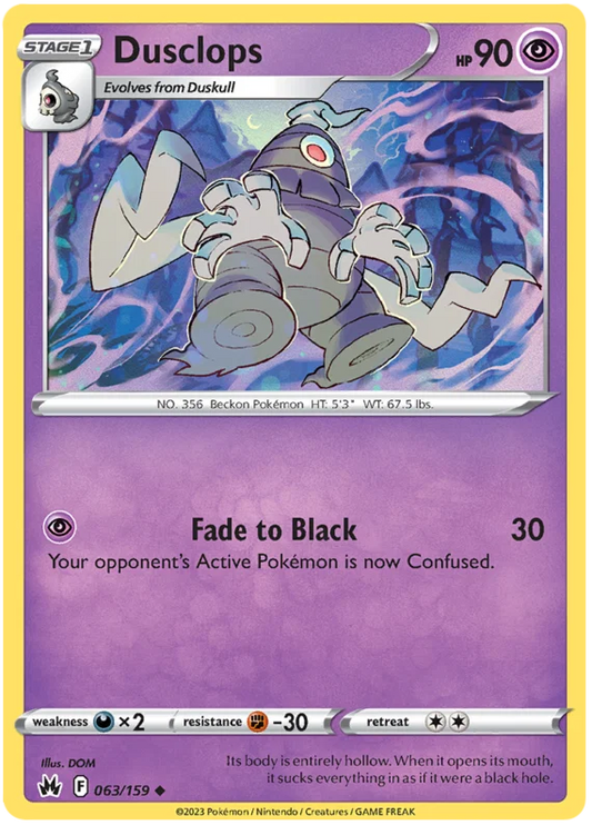 Pokemon Dusclops #063 common kaart uit de Crown Zenith set