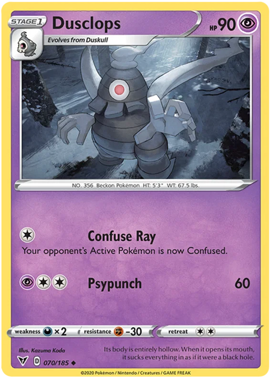 Dusclops common kaart 070/185 uit de Pokémon Vivid Voltage set