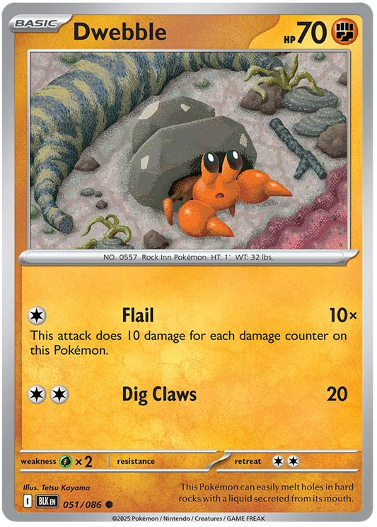 Pokémon Dwebble #051 common kaart uit de Black Bolt set