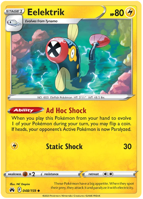 Pokémon Eelektrik #048 common kaart uit de Crown Zenith set