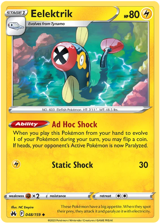 Pokémon Eelektrik #048 common kaart uit de Crown Zenith set