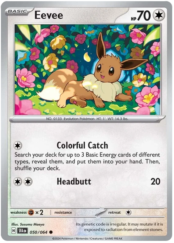 Pokémon Eevee #050 common kaart uit de Shrouded Fable set