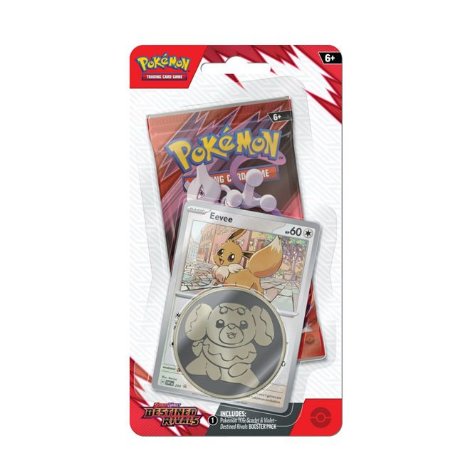 Pokémon Destined Rivals Eevee 1-Pack Blister met promo kaart en Dachsbun munt