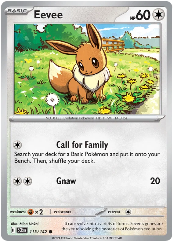 Pokémon Eevee #113 common kaart uit de Stellar Crown set