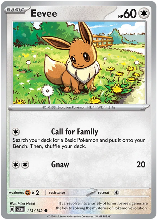 Pokémon Eevee #113 common kaart uit de Stellar Crown set
