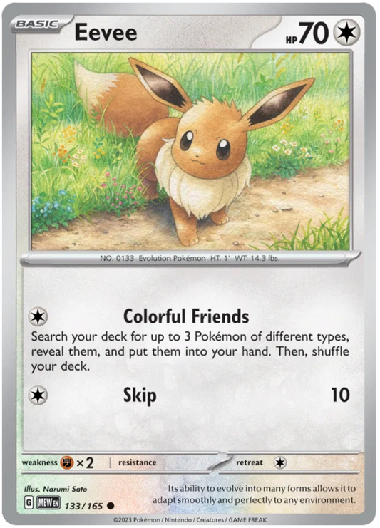 Pokémon Eevee #133 common kaart uit de 151 set