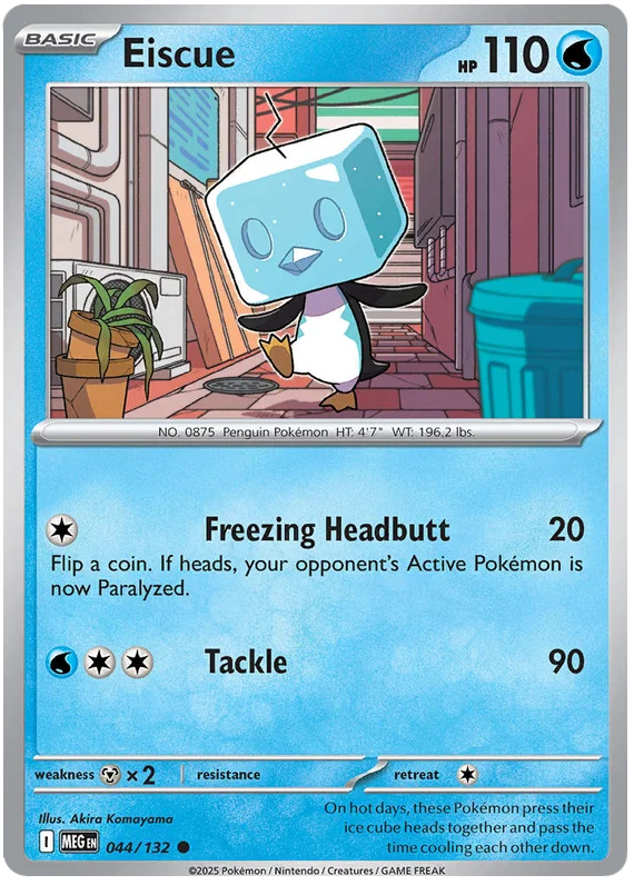 Eiscue common kaart #044 uit de Pokémon Mega Evolution set