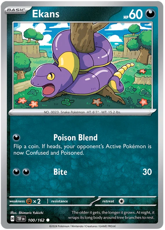 Pokémon Ekans #100 common kaart uit de Temporal Forces set