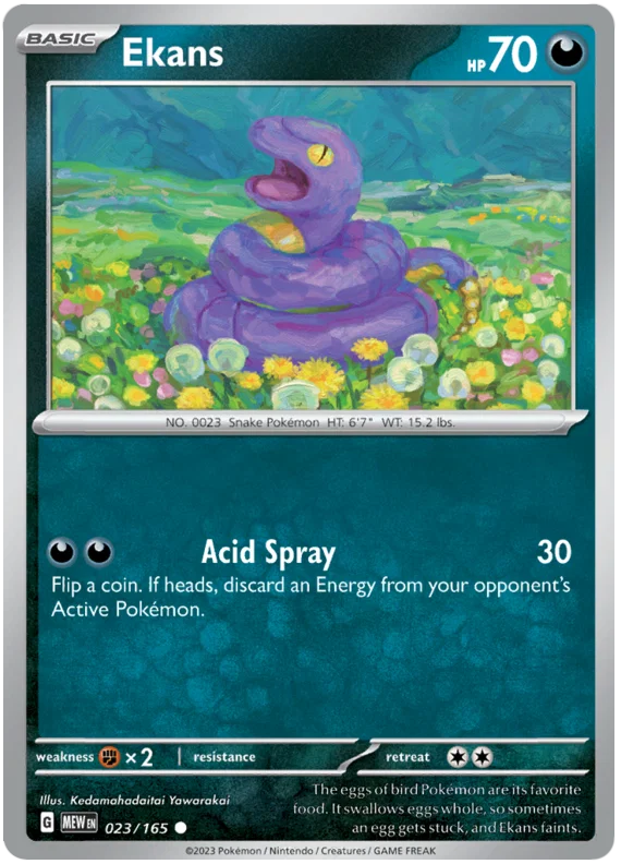 Ekans common kaart #023 uit de Pokémon 151 set