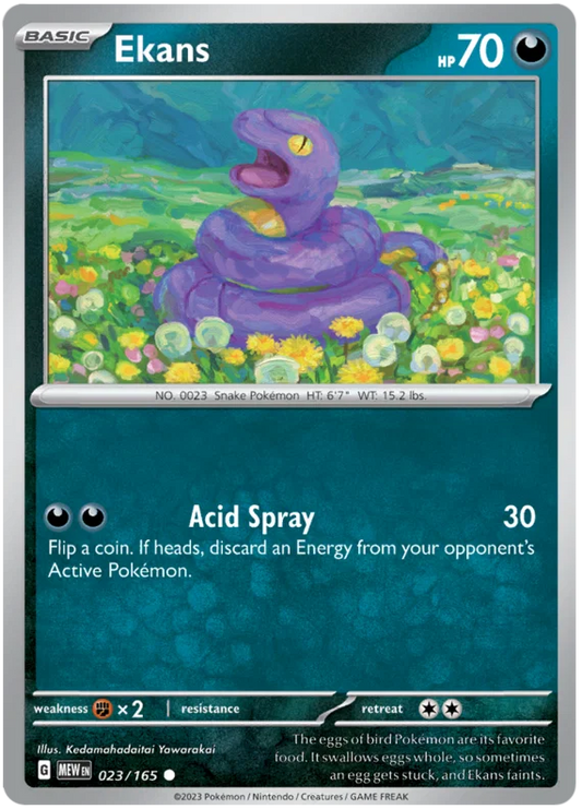 Ekans common kaart #023 uit de Pokémon 151 set