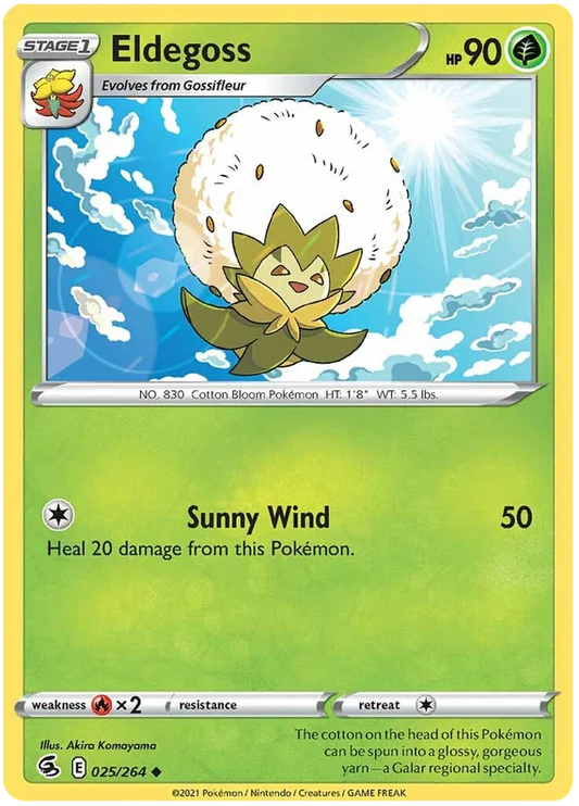 Eldegoss Pokémon kaart #025/264 common uit de Fusion Strike set