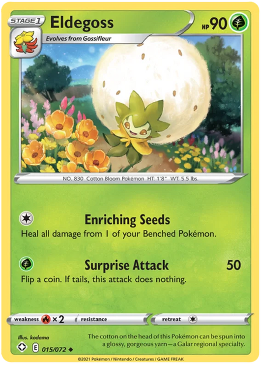 Eldegoss common Pokémon kaart 015/072 uit de Shining Fates set