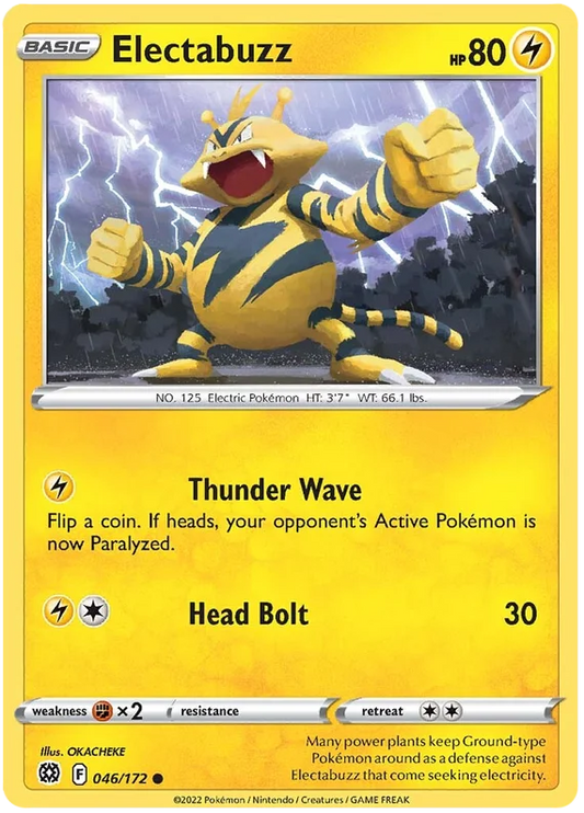 Pokémon Electabuzz #046/172 common kaart uit de Brilliant Stars set