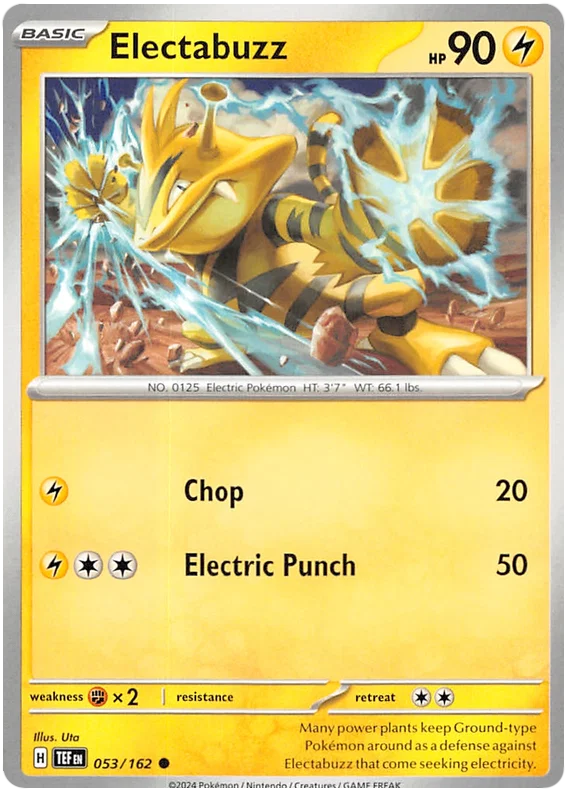 Pokémon Electabuzz #053 common kaart uit de Temporal Forces set