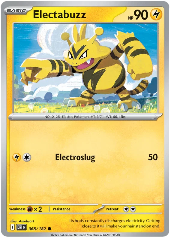 Electabuzz common kaart #068 uit de Pokémon Destined Rivals set