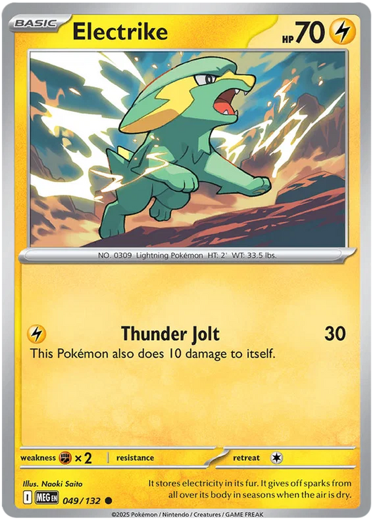 Pokémon Electrike common kaart nummer 049 uit de Mega Evolution set