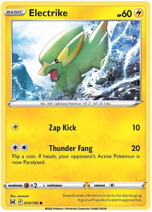 Pokémon Electrike common kaart 054/196 uit de Lost Origin set