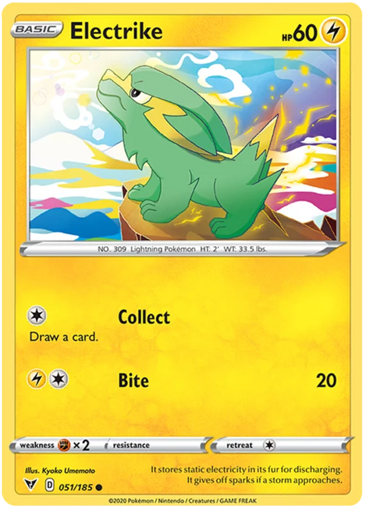 Electrike common Pokémon kaart nummer 051 uit de Vivid Voltage set