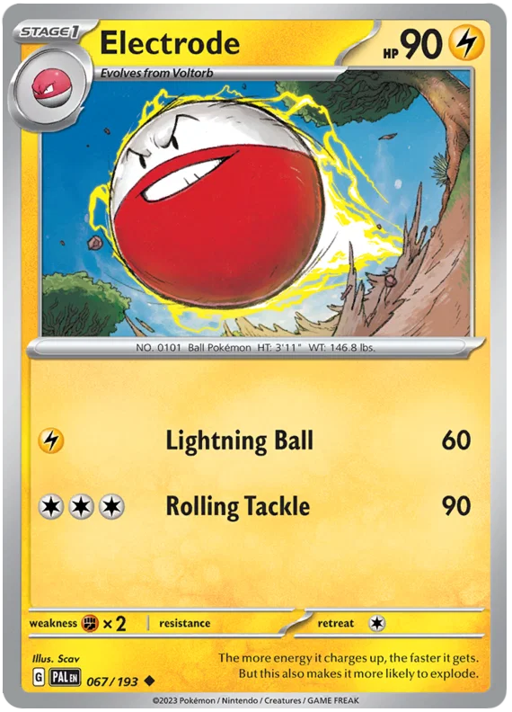 Pokémon Electrode #067 common kaart uit de Paldea Evolved set