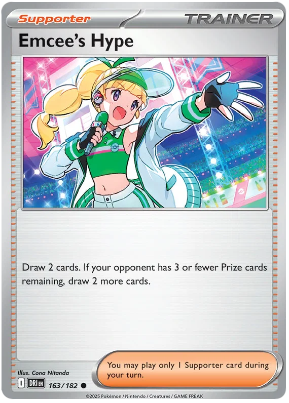 Emcee's Hype common Pokémon kaart nummer 163 uit de Destined Rivals set