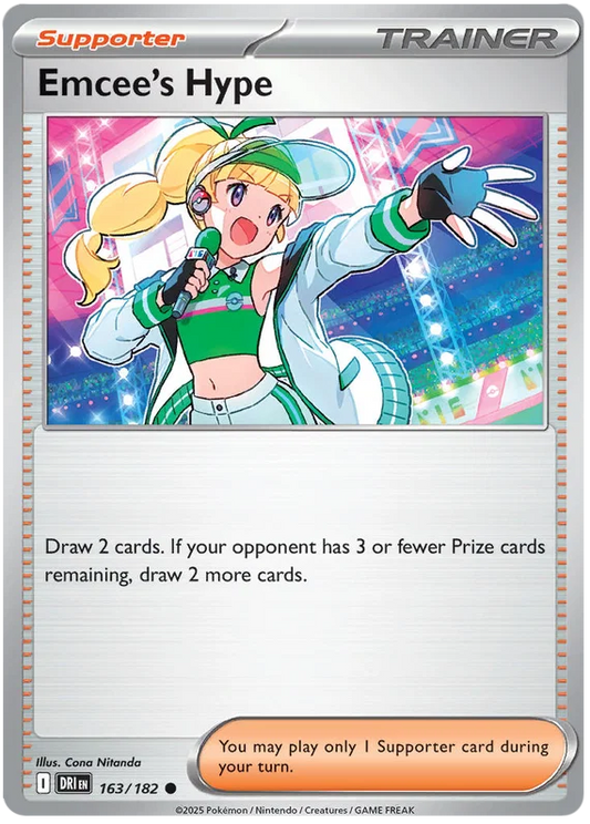 Emcee's Hype common Pokémon kaart nummer 163 uit de Destined Rivals set