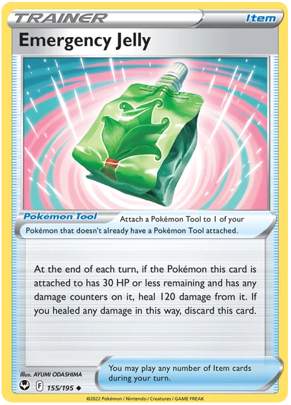 Pokémon Emergency Jelly common trainerkaart #155 uit de Silver Tempest set