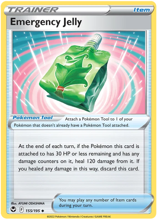Pokémon Emergency Jelly common trainerkaart #155 uit de Silver Tempest set