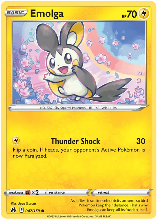 Pokémon Emolga common kaart nummer 047 uit de Crown Zenith set