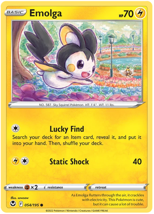 Pokémon Emolga common kaart #054 uit de Silver Tempest set