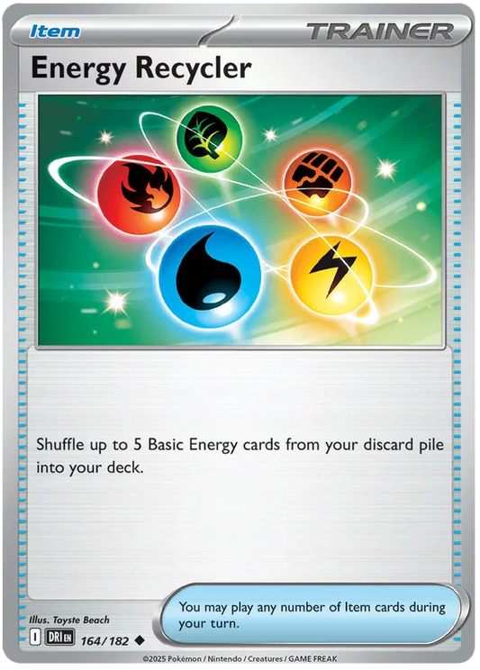 Energy Recycler trainerkaart #164 uit de Pokémon Destined Rivals set