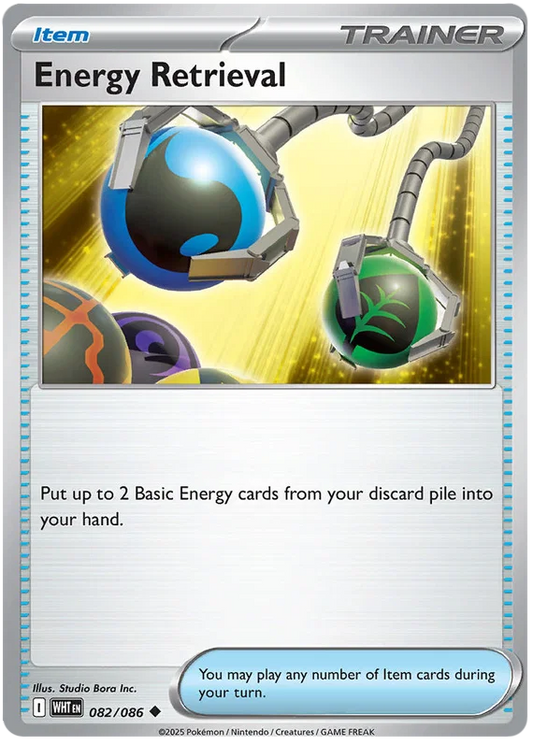 Pokémon Energy Retrieval kaart #082 uit de White Flare set, common trainerkaart