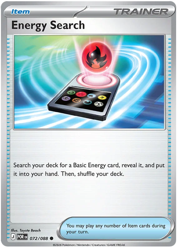Pokemon Energy Search common kaart nummer 072 uit de Perfect Order set