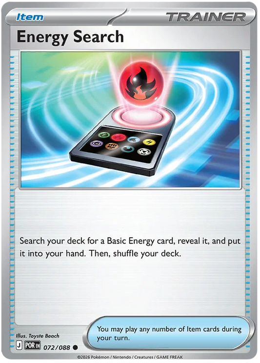 Pokemon Energy Search common kaart nummer 072 uit de Perfect Order set