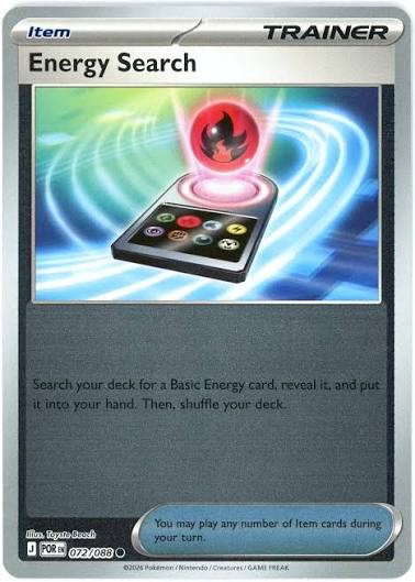 Energy Search reverse holo Pokémon kaart nummer 072 uit Perfect Order set