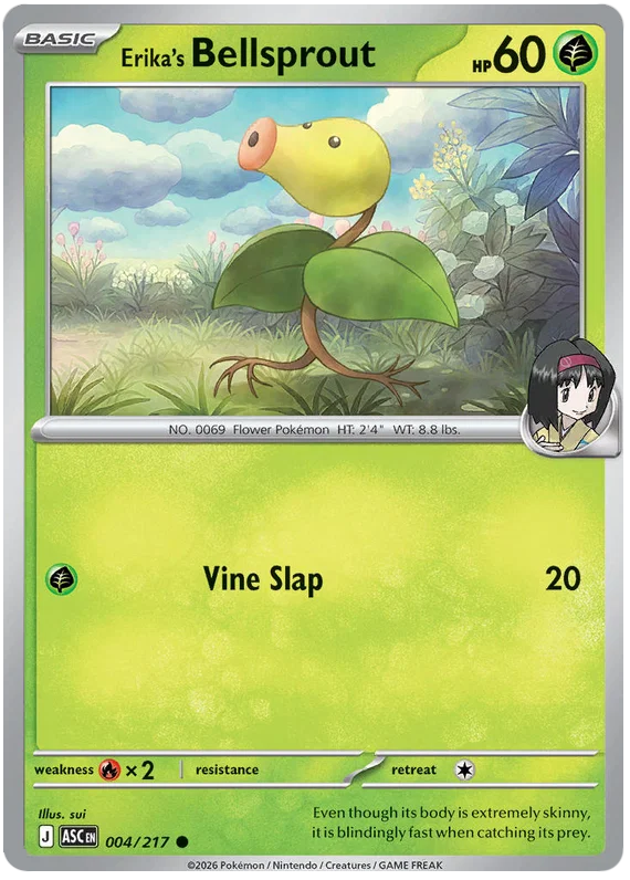 Pokémon Erika's Bellsprout #004 common kaart uit de Ascended Heroes set