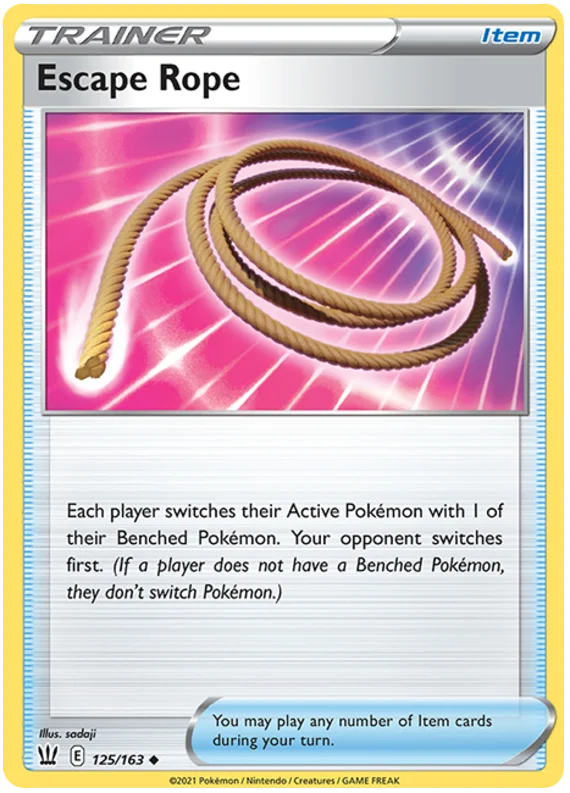 Escape Rope trainer item kaart 125/163 uit Pokémon Battle Styles