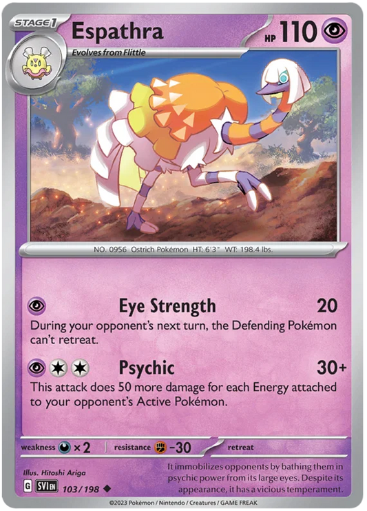 Espathra common kaart #103 uit de Pokémon Scarlet & Violet basisset