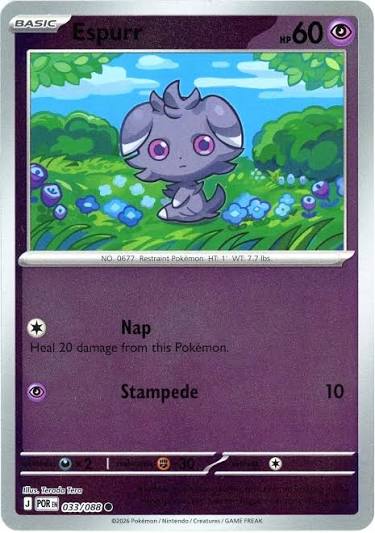 Espurr #033 Reverse Holo kaart uit de Pokémon Perfect Order set