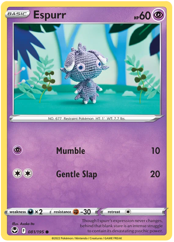 Espurr common Pokémon kaart #081 uit de Silver Tempest set
