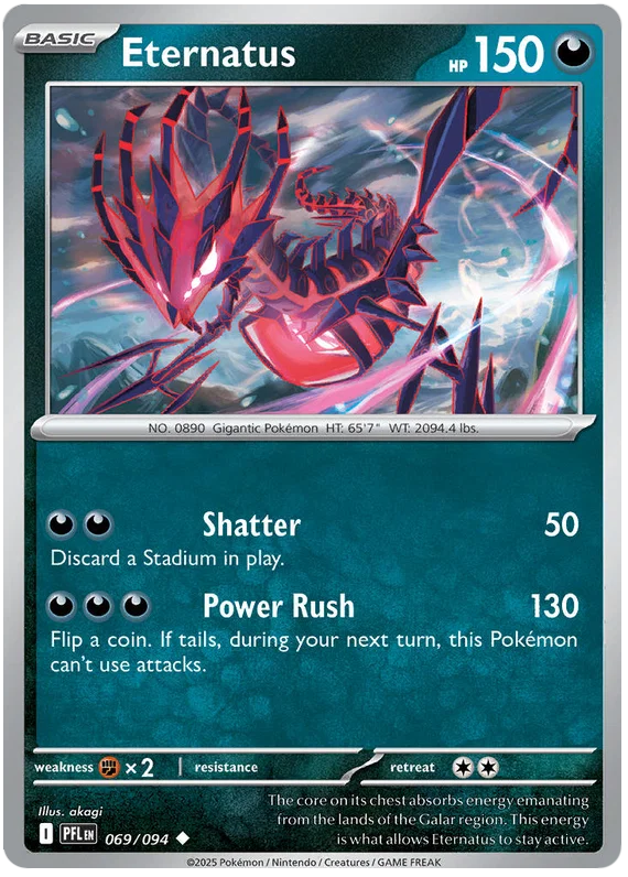 Eternatus common kaart #069 uit de Pokémon Phantasmal Flames set