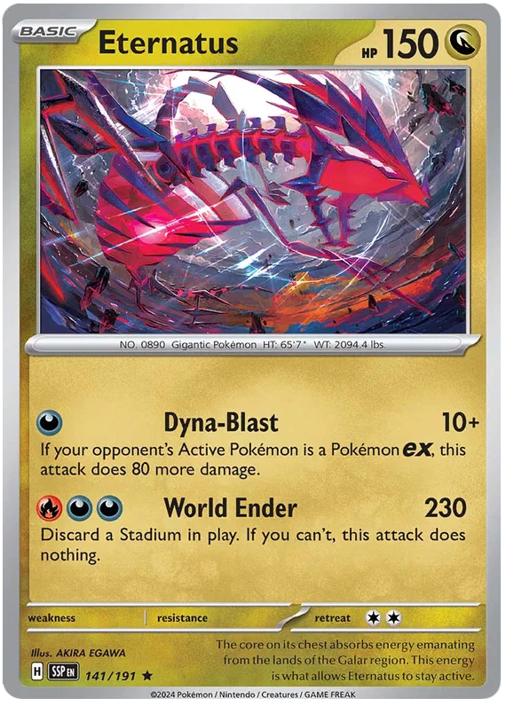 Eternatus Holo #141 Pokémon kaart uit de Surging Sparks set