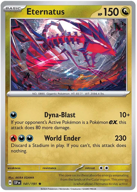 Eternatus Holo #141 Pokémon kaart uit de Surging Sparks set