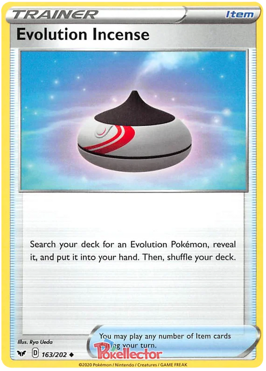 Pokémon Evolution Incense trainerkaart 163/202 uit de Sword & Shield basisset