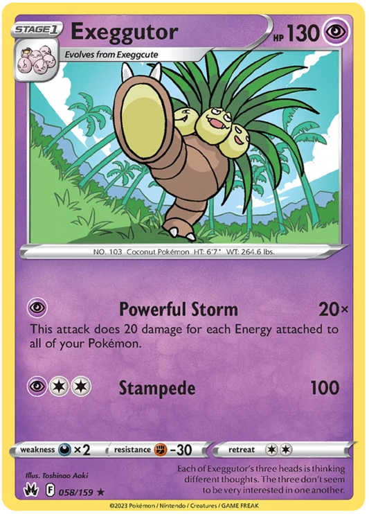 Pokémon Exeggutor #058 common kaart uit de Crown Zenith set