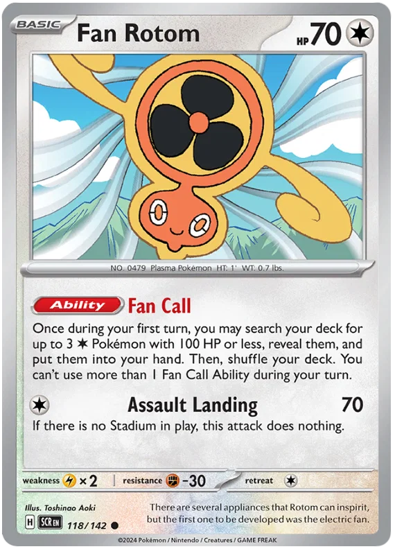 Fan Rotom common kaart #118 uit de Pokémon Stellar Crown set
