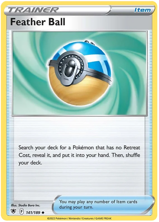 Feather Ball trainer kaart nummer 141/189 uit de Pokémon Astral Radiance set