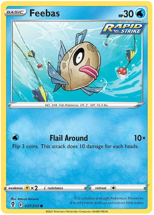 Feebas 037/203 common Pokémon kaart uit de Evolving Skies set