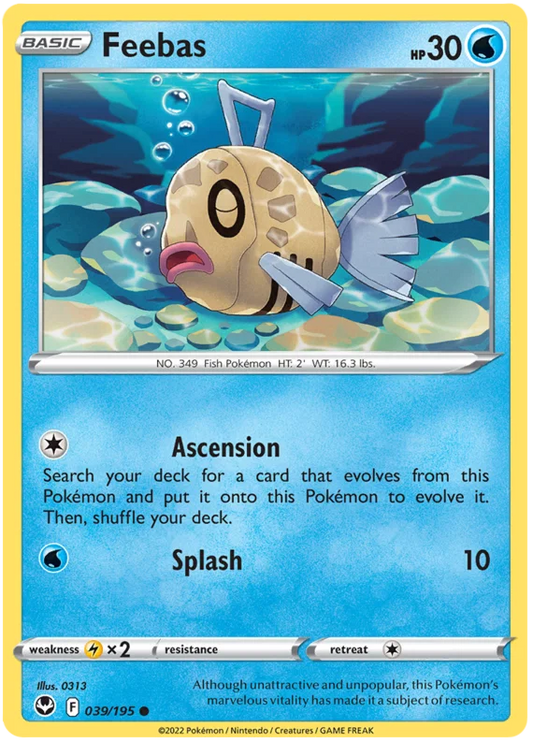 Feebas common kaart #039 uit de Pokémon Silver Tempest set
