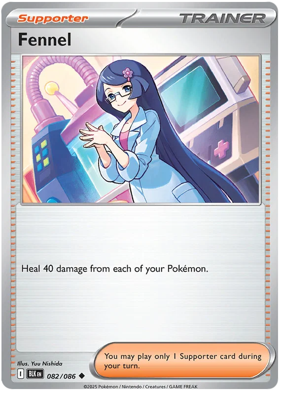 Pokémon Fennel common kaart nummer 082 uit de Black Bolt set