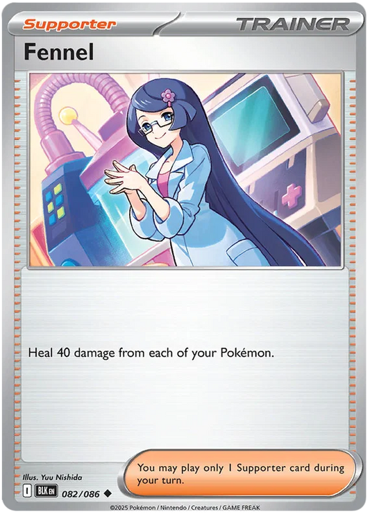 Pokémon Fennel common kaart nummer 082 uit de Black Bolt set